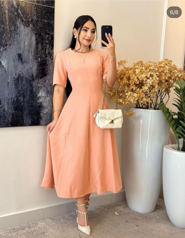 VESTIDO TECIDO ALFAIATARIA COM MANGA 