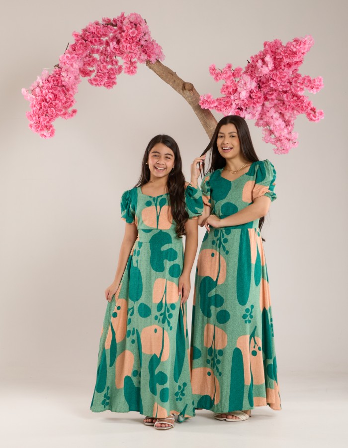 VESTIDO LONGO SAIA GODÊ( TEC. VISCOLINHO )