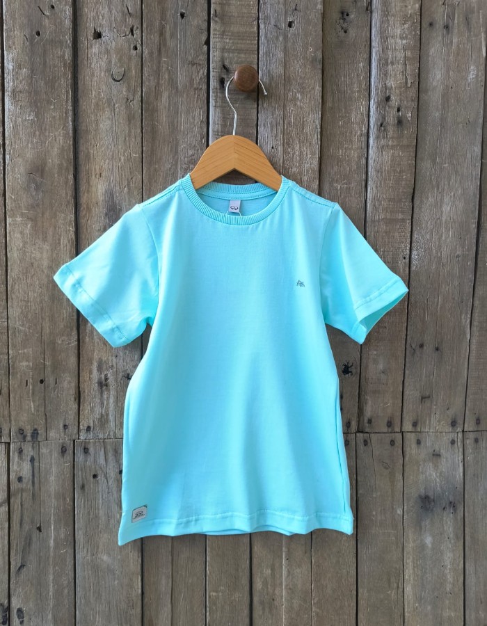 CAMISA DE ALGODÃO BÁSICA AZUL PISCINA