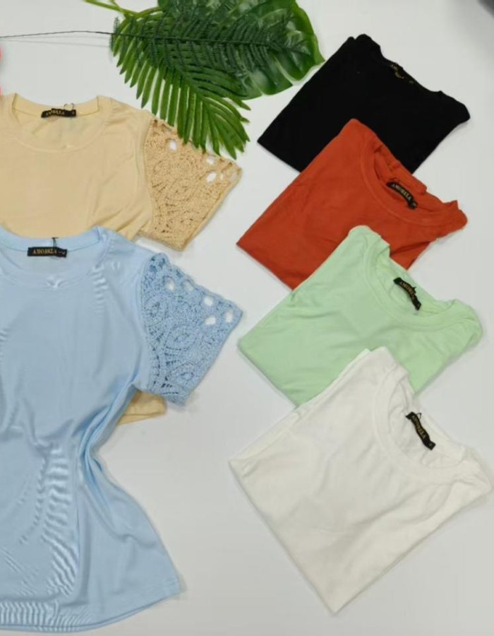 Blusa Manga Rendada