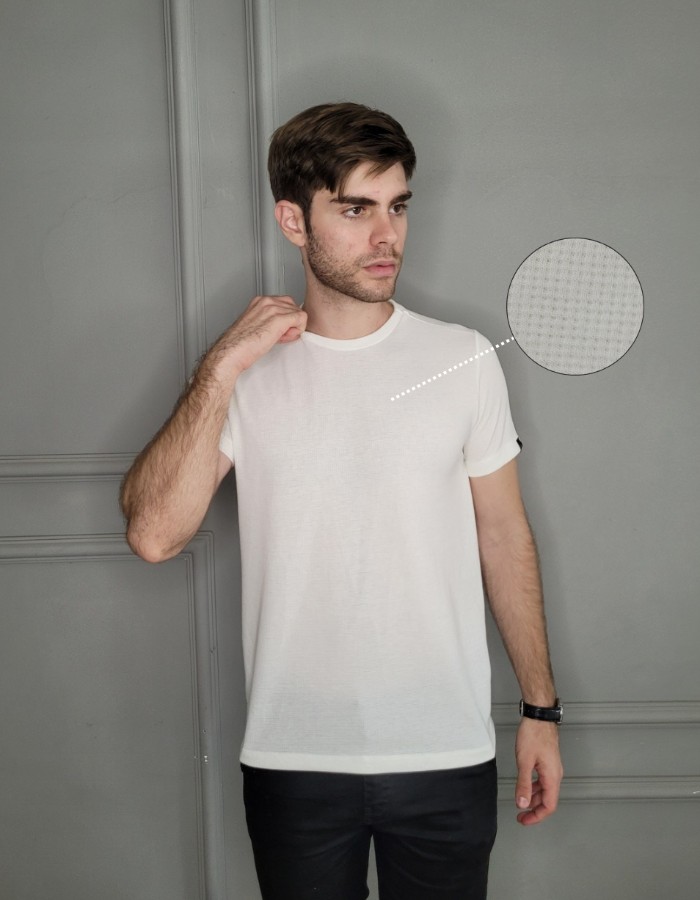 CAMISA MANGA CURTA GOLA CARECA TEXTURIZADO PREMIUM