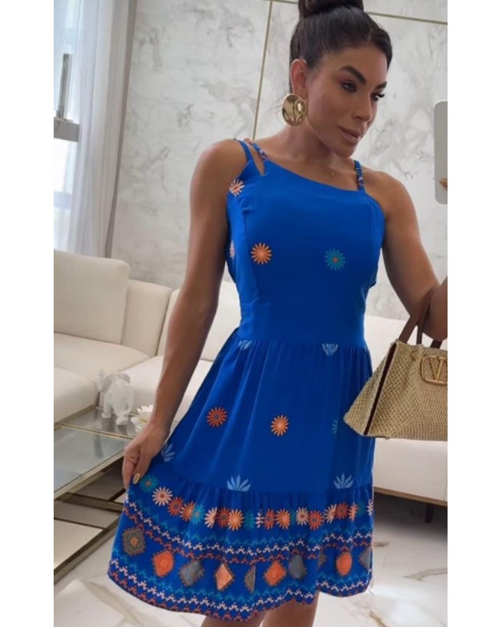 vestido curto alcinha dupla