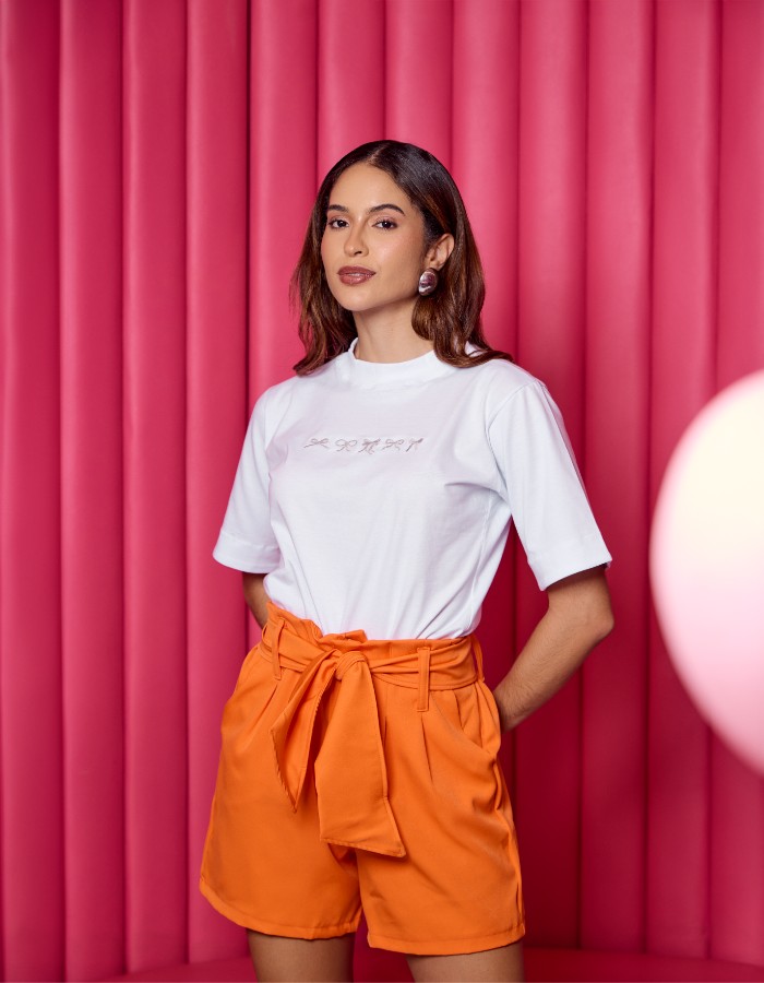 T-shirt em malha 100% algodão Menegotti