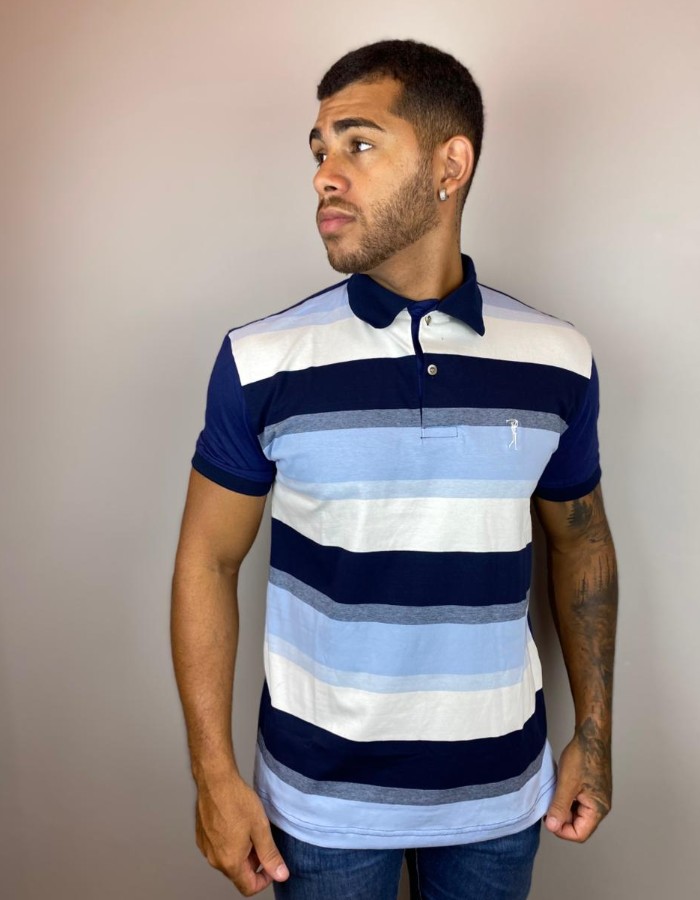 Polo listra horizontal (FRENTE LISTRADA E COSTA LISA)