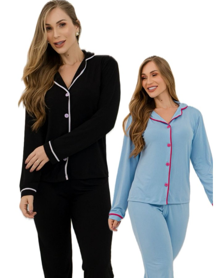PIJAMA AMERICANO LISO LONGO REF: 0068 1493