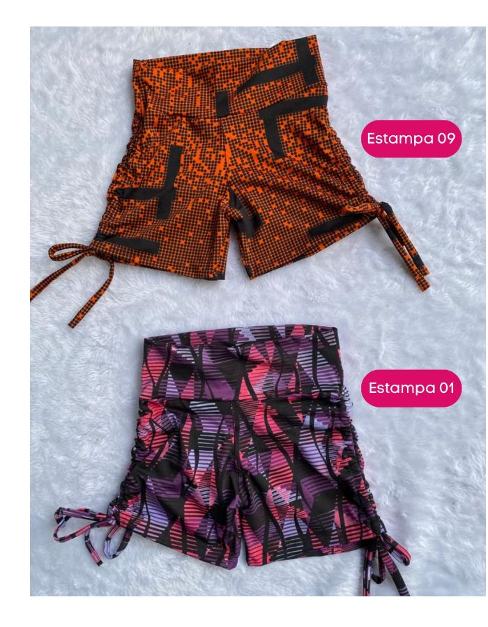 SHORT TORSAL NA LATERAL EMPINA BUMBUM ESTAMPADO