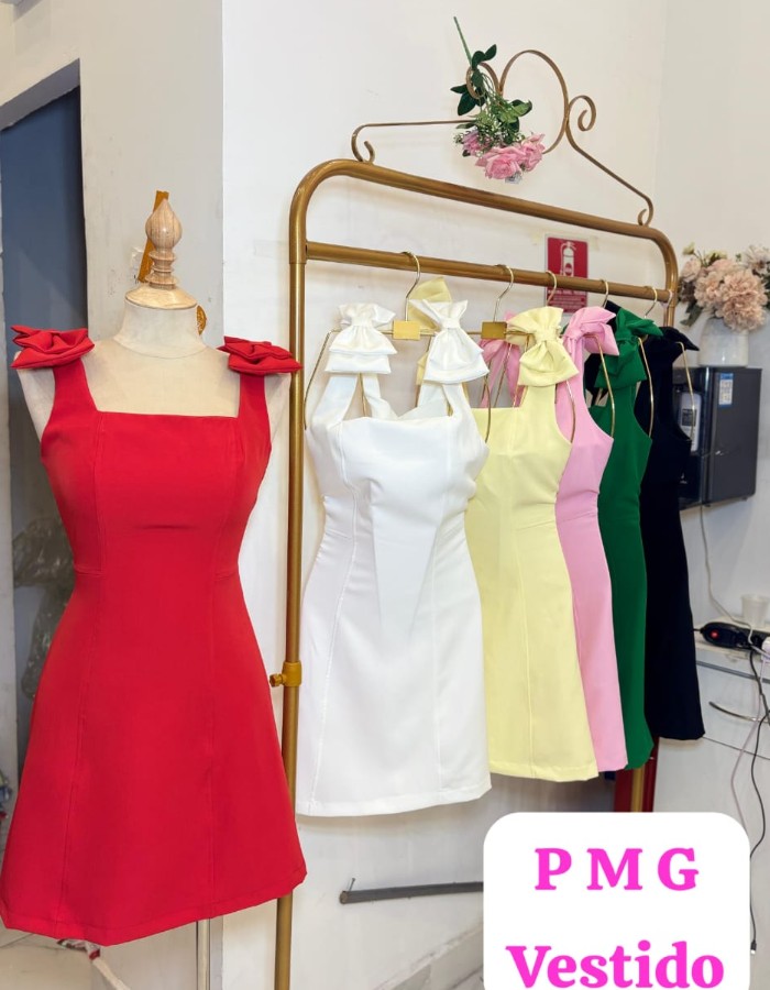 VESTIDO ALFAIATARIA C/ LAÇO NO OMBRO