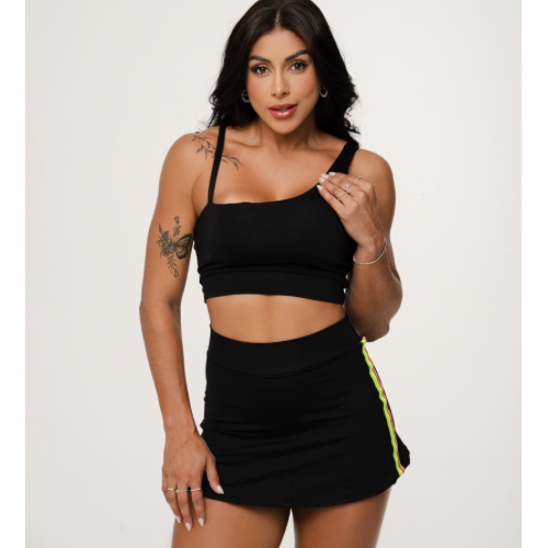 Conjunto de short saia neon