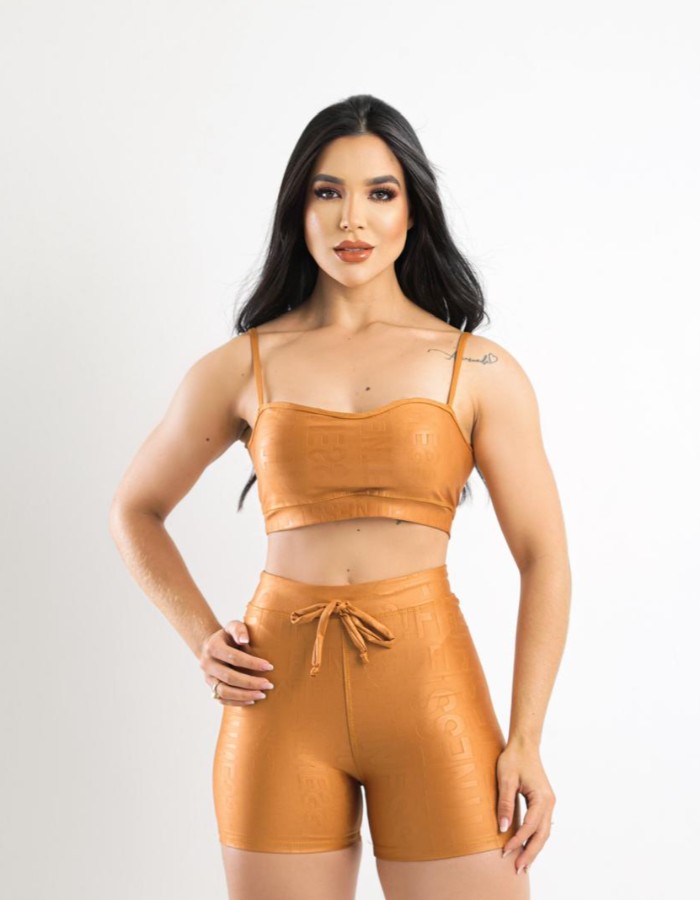 Conjunto short e top textura