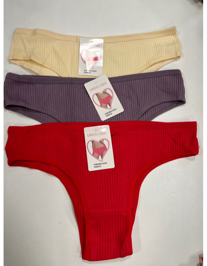 CALCINHA CANELADA ALGODÃO 