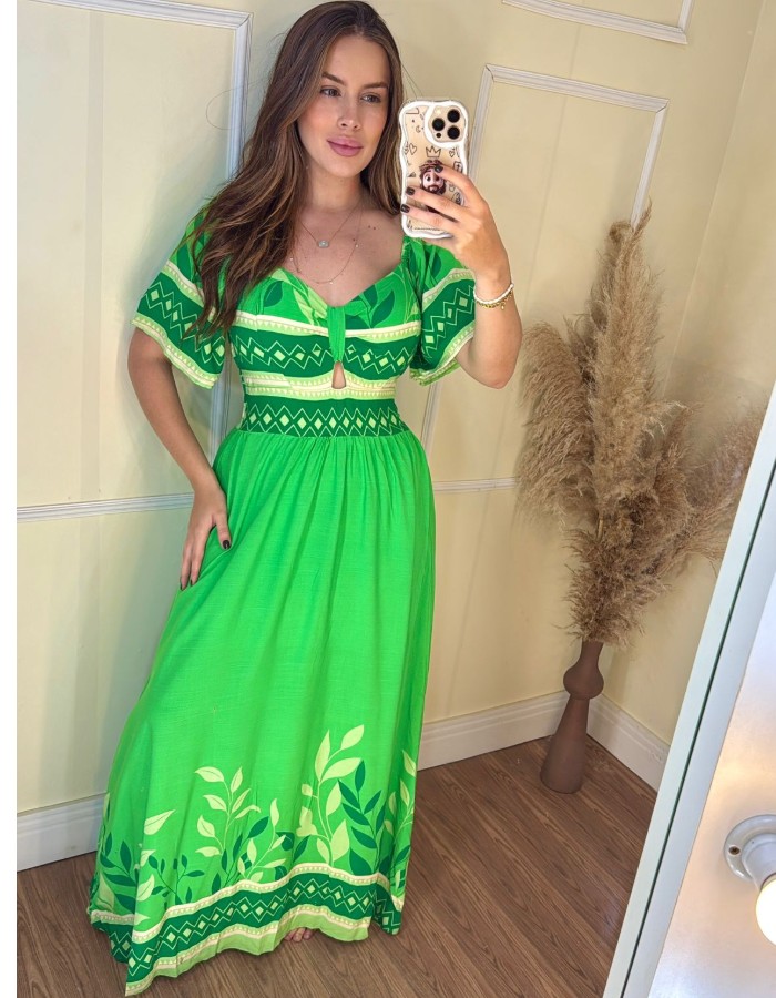 Vestido Estampado Longo