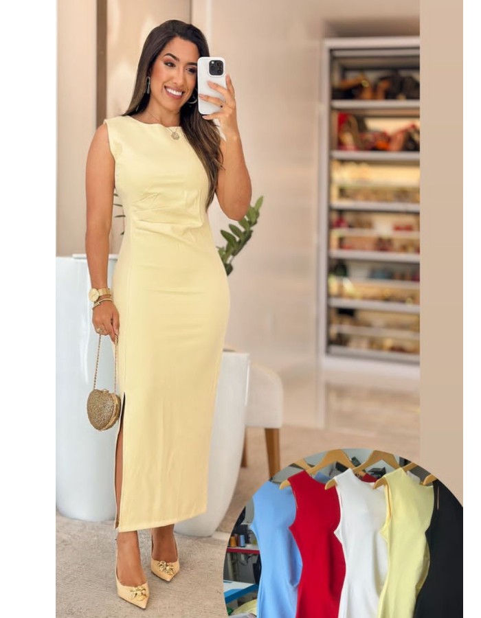 VESTIDO MIDI ALFAIATARIA 