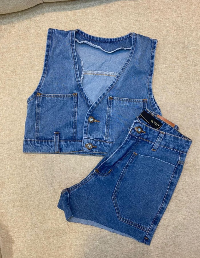 COLETE JEANS COM BOTÕES