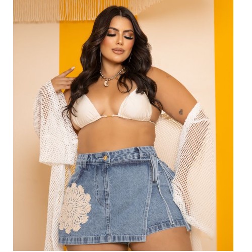 SHORT SAIA FLOR 100%