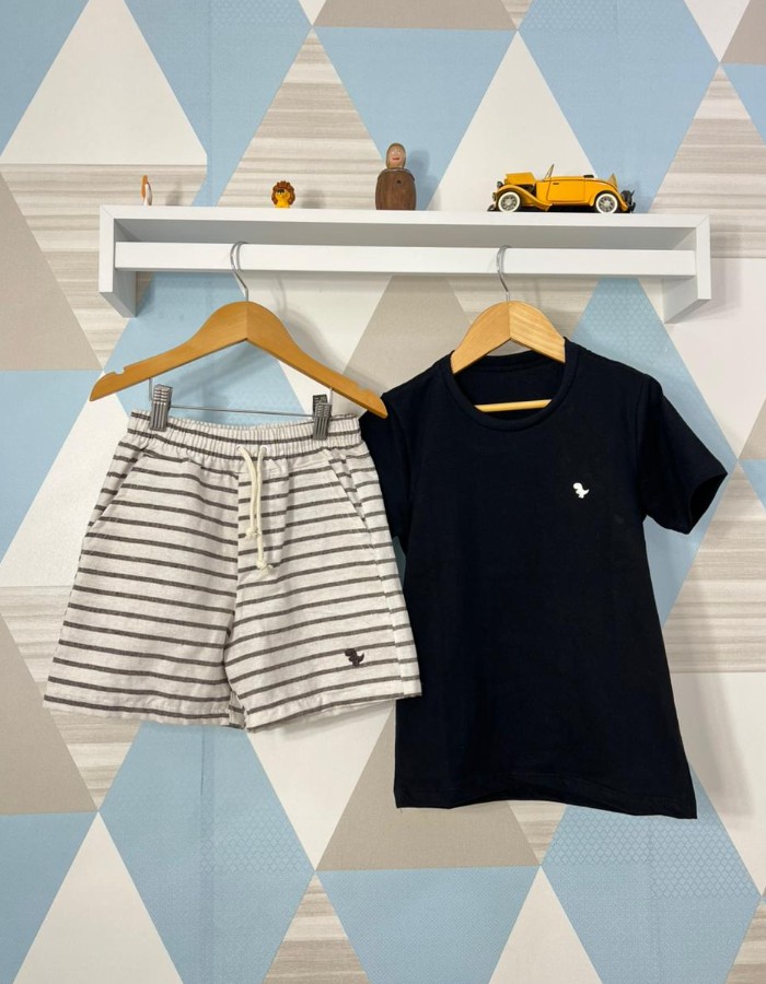 CONJUNTO LINHO CAMISA INFANTIL MALHA MENEGOTTI