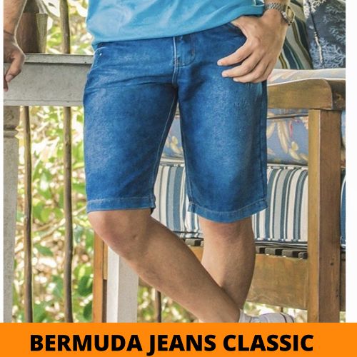 Bermuda jeans clássic Plus size 