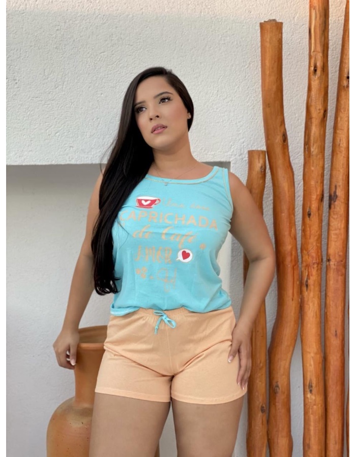 Baby doll de algodão regata 