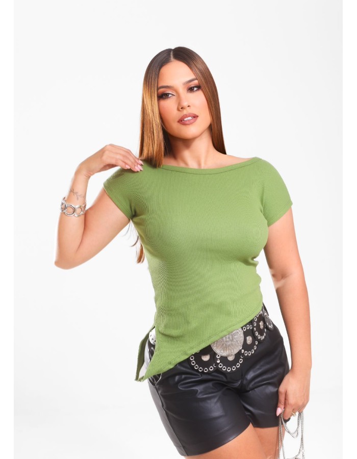 Blusa tecido canelado 