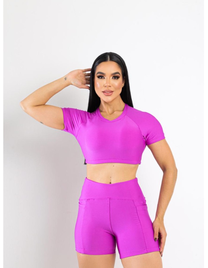 conjunto short com bolso e top