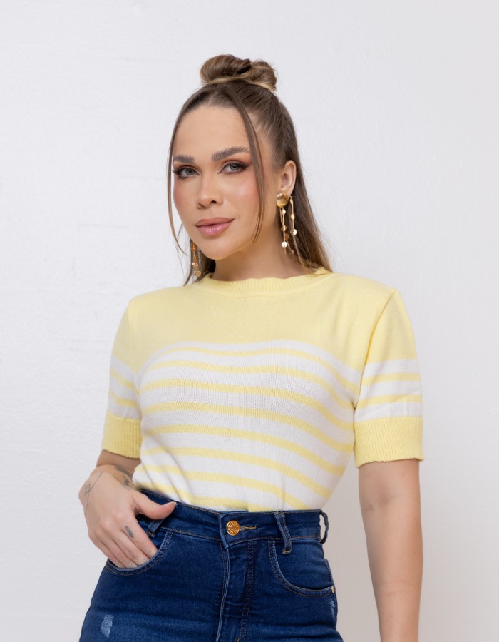 Blusa tricô listras