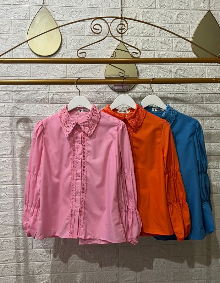 CAMISA TRICOLINE DE BOTÃO COM ELÁSTICO NA MANGA 