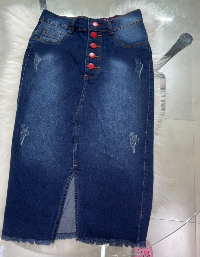 SAIA JEANS BOTÕES VERMELHOS MEIO