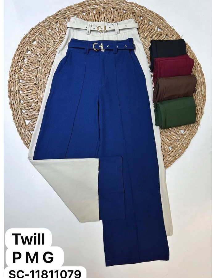 CALÇA PANTALONA TECIDO TWILL