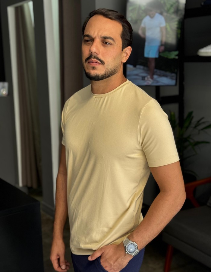 T SHIRT VELLUTATO BEGE