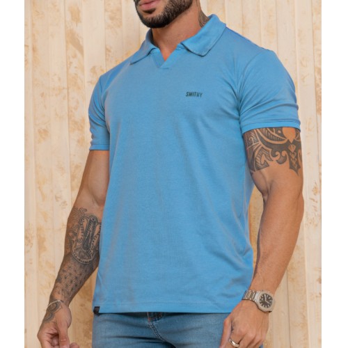 Camisa polo v suedine