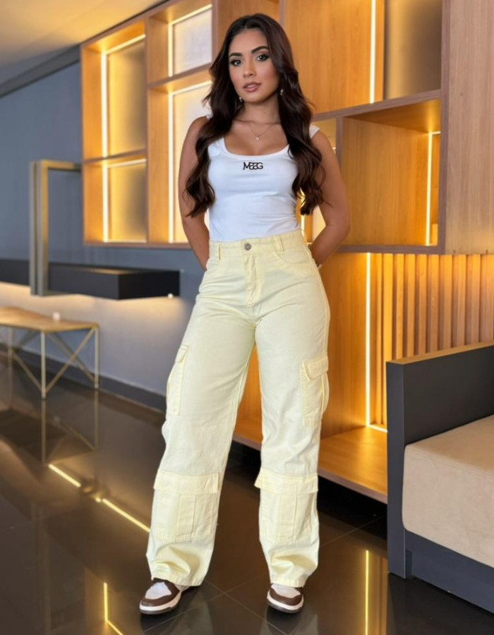 CALÇA BOLSO DUPLO COR