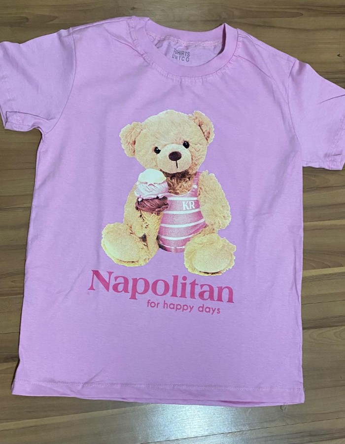 T-shirt algodão urso sorvete 
