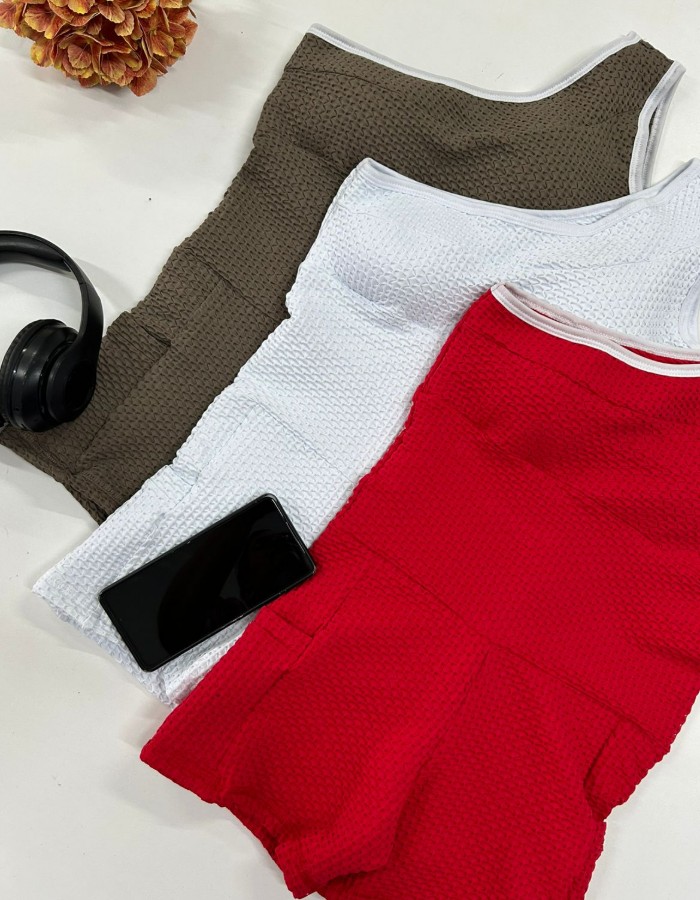 MACAQUINHO PAMELLA COM BOLSO EM BROCADO