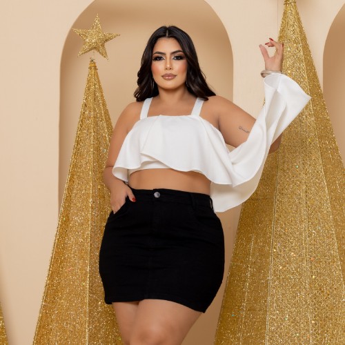 MINI SAIA TRADICIONAL PRETA LYCRA