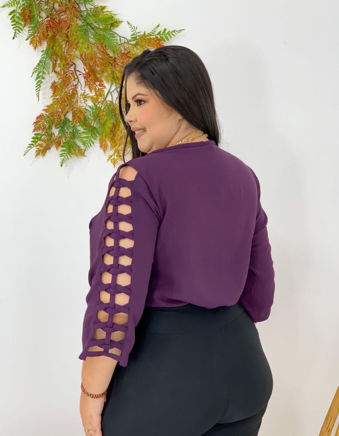 Blusa Manga Longa Vazada