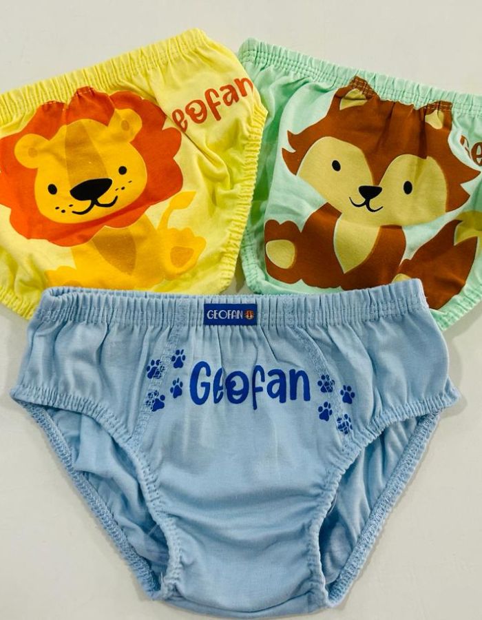KIT CUECA INFANTIL ESTAMPADA ALGODÃO GEOFAN 797