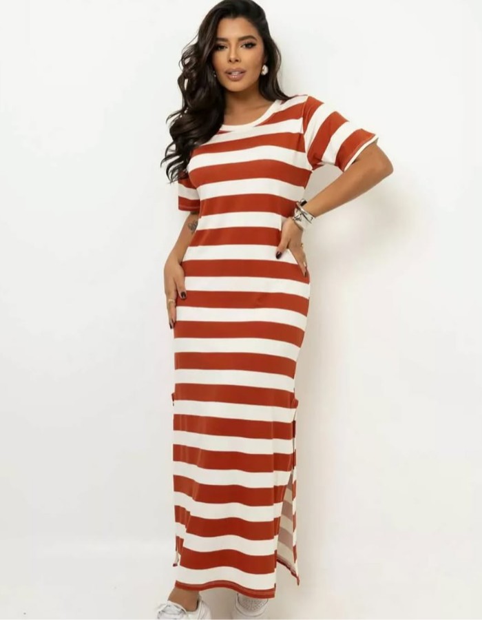Vestido Bárbara listra