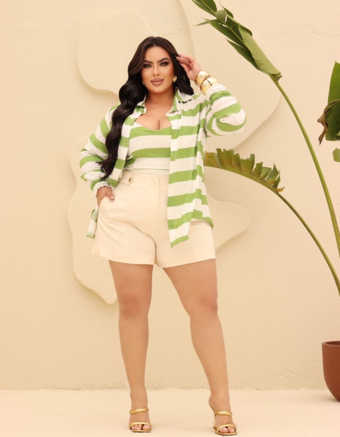 Conjunto Elisa chemise + cropped