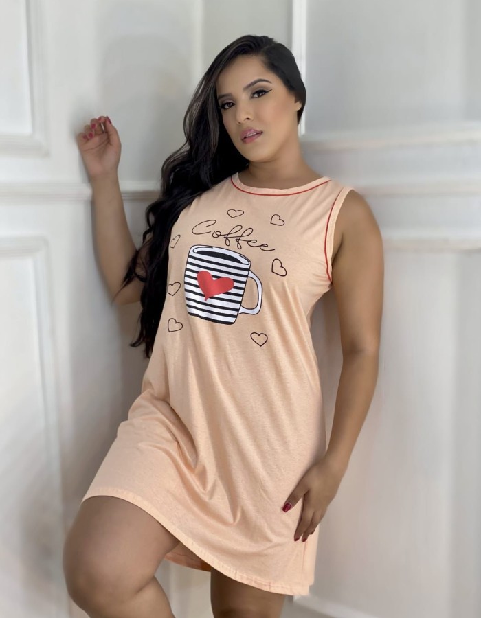 CAMISOLA REGATA ALGODAO LISA C DESENHO