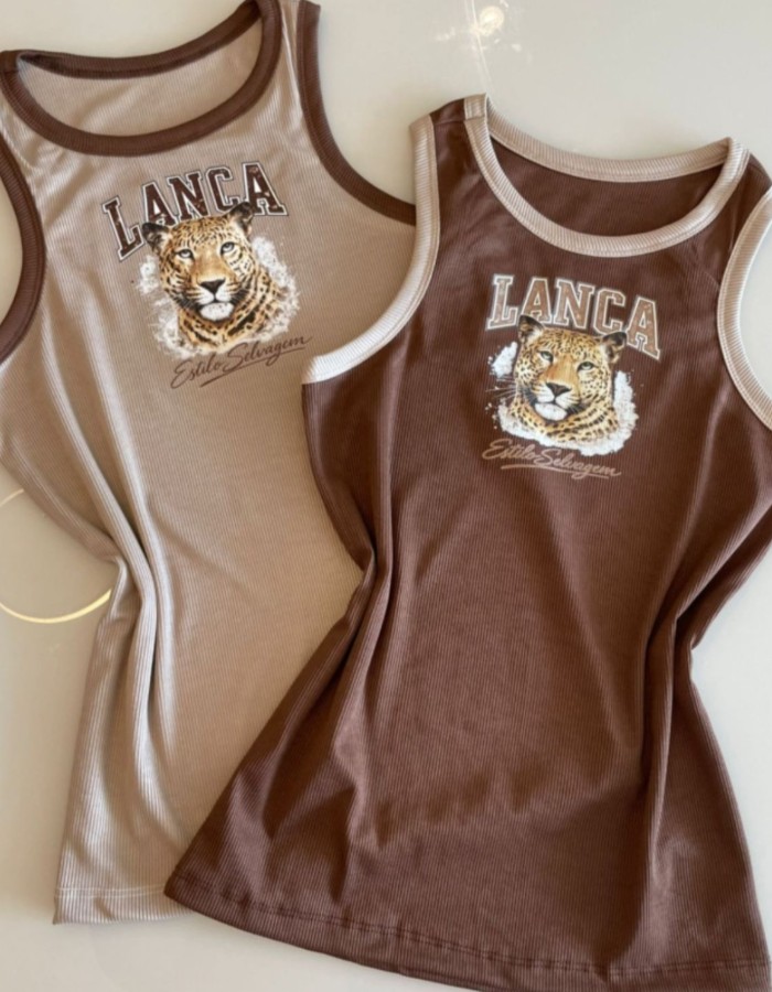 REGATA EM RIBANA CANELADA ONÇA ( LANÇA PERFUME)