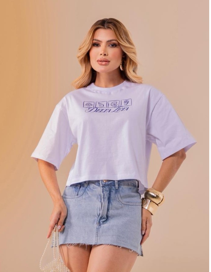 CROOPED EST DELTA LETA TEC ALGODÃO