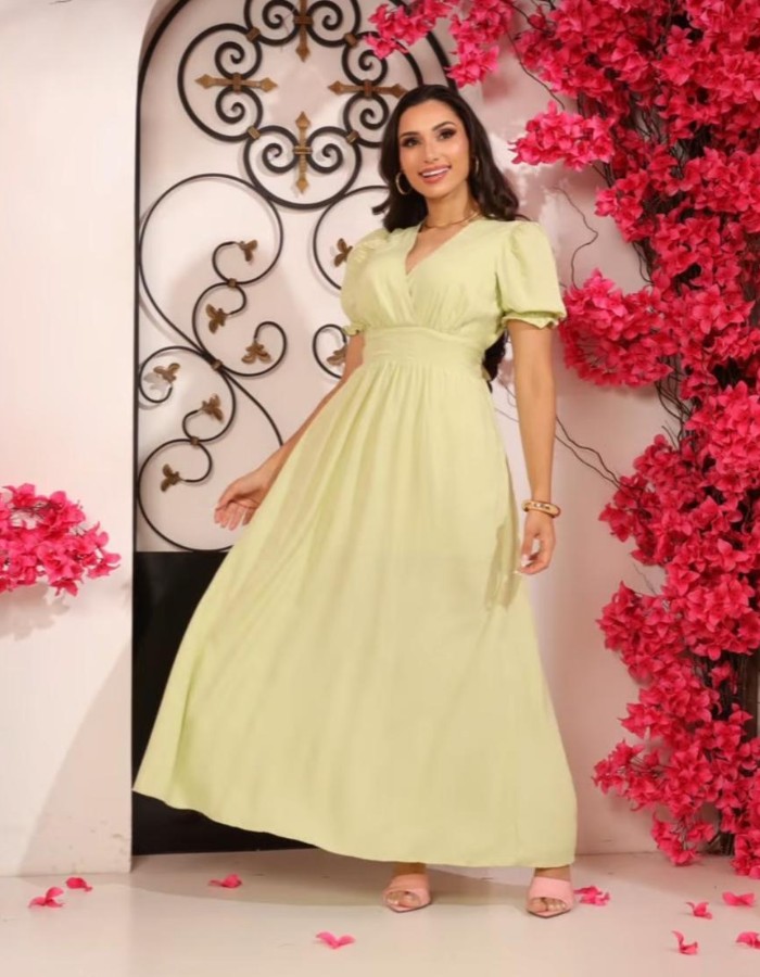 Vestido longo c/ manga