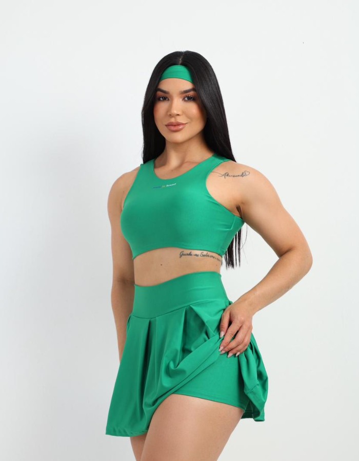 Conjunto short duplo e top e tiara COPA