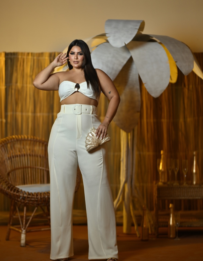 CONJUNTO PANTALONA C/ CROPPED TULE