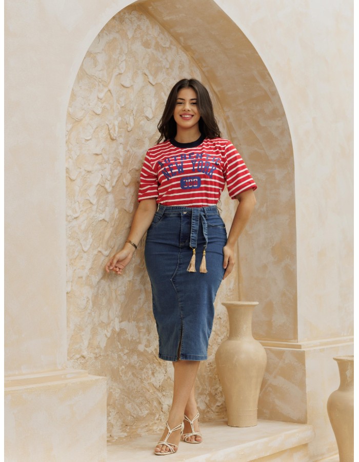 SAIA JEANS SECRETÁRIA COM POMPOM