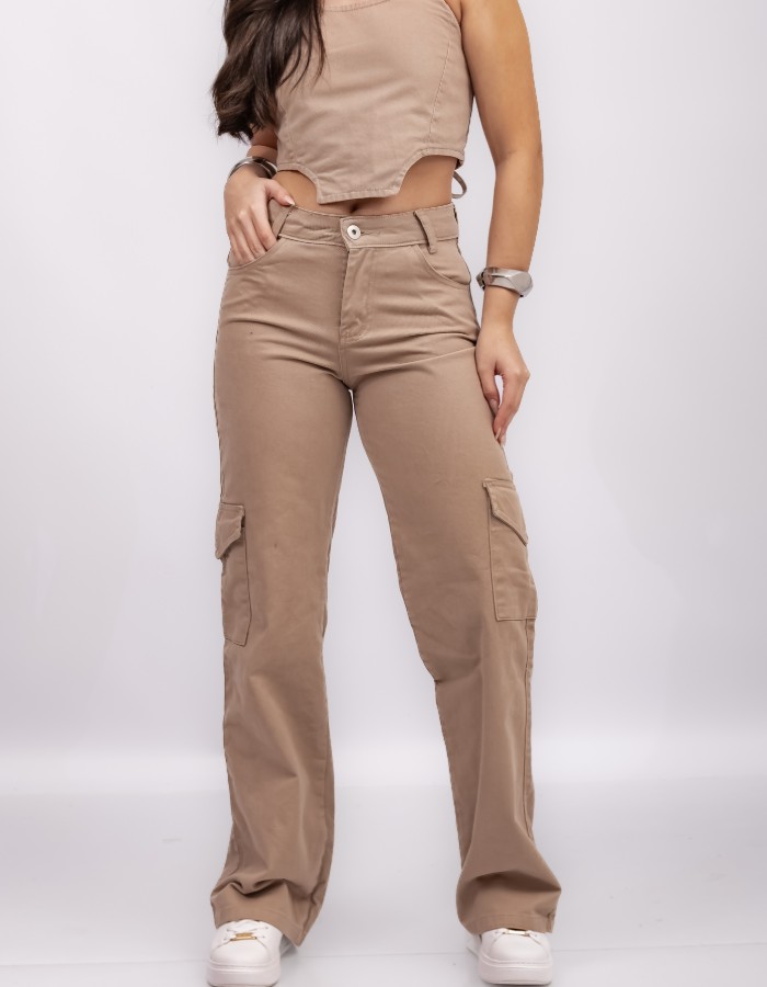 CALÇA WIDE LEG CARGO