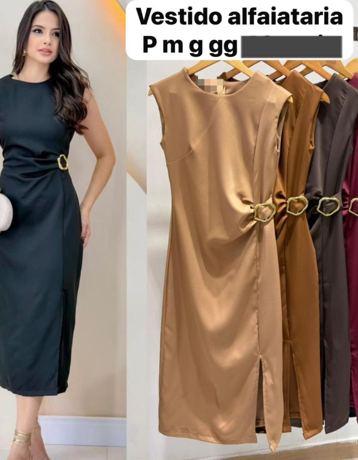Vestido fenda Eliane 