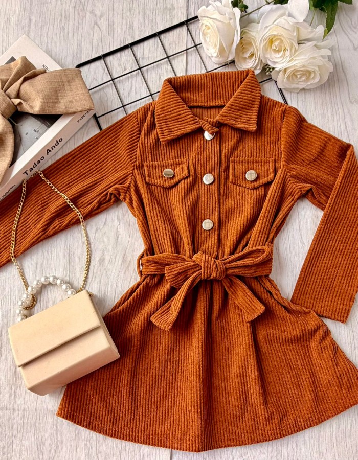 VESTIDO VELUDO MANGA LONGA