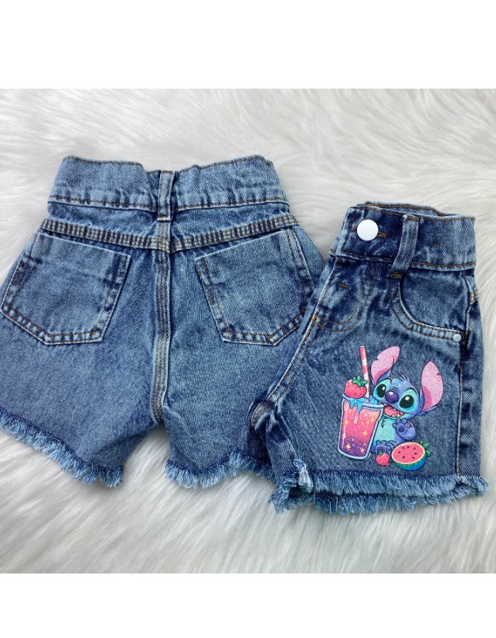 SHORT JEANS COLEÇÃO STITCH