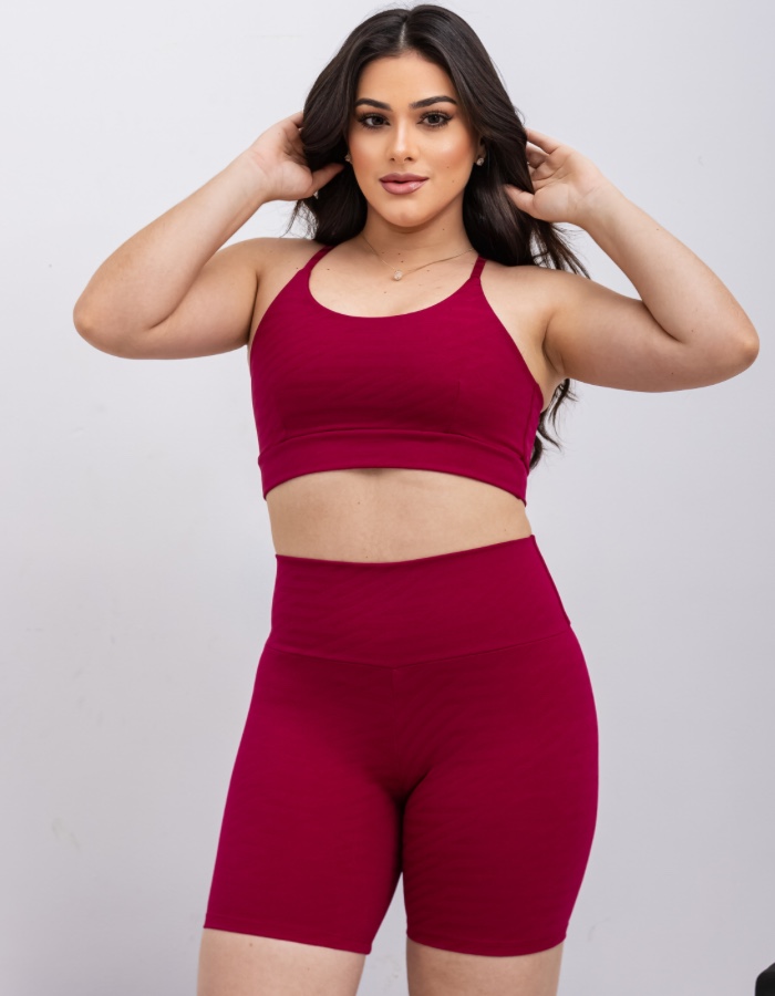 CONJ.SHORT JACQUARD ELIZA/TOP CRUZADO