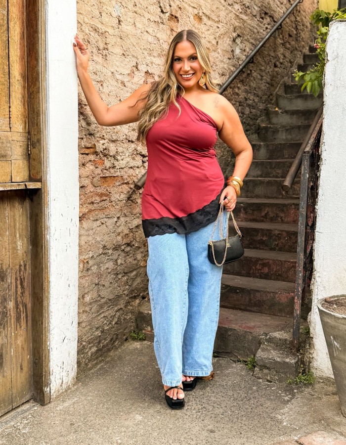 blusa acimetrica ombro só tradicional